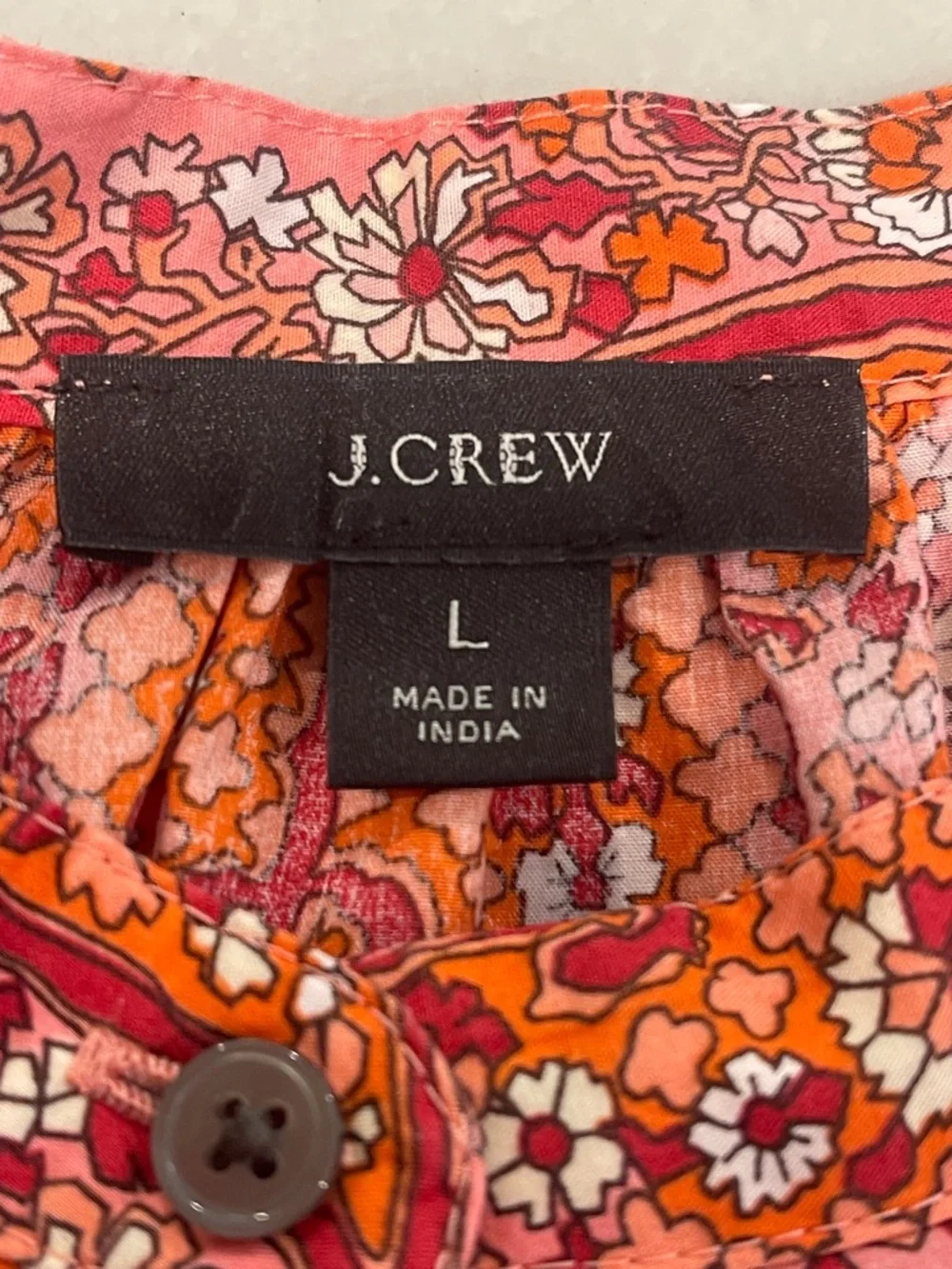 J.Crew Paisley Ruffle Cotton Blouse Size L